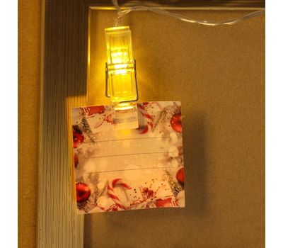 Гирлянда с прищепками «Чудесного нового года», 1.5 м: создайте уникальный новогодний декор!, изображение 4