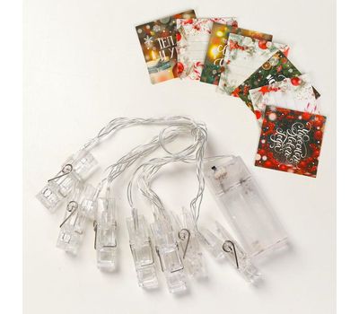 Гирлянда с прищепками «Чудесного нового года», 1.5 м: создайте уникальный новогодний декор!, изображение 5