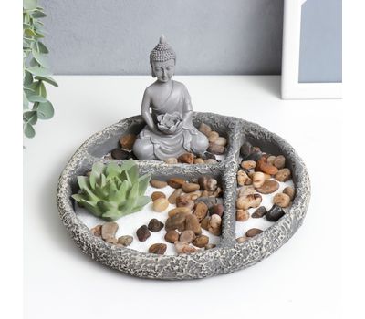 Сад Дзен «Будда с лотосом в саду камней» 20,5х20,5 см