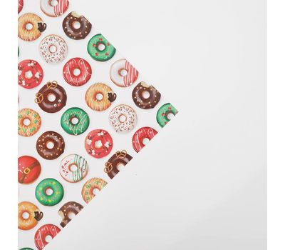 Глянцевая упаковочная бумага "Новогодние пончики" для праздничного оформления подарков!, изображение 3