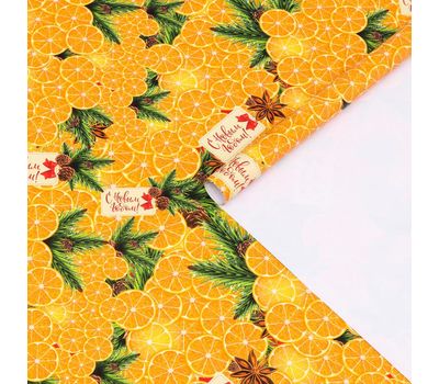 Упаковочная глянцевая бумага «Мандарины»: праздничное настроение для вашего подарка., изображение 3