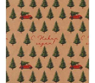Крафтовая упаковочная бумага "С Новым Годом" (Елки) 70х100 см: создайте волшебный образ вашего подарка!, изображение 2 Крафтовая упаковочная бумага "С Новым Годом" (Елки) 70х100 см: создайте волшебный образ вашего подарка!, изображение 2