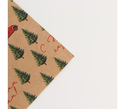 Крафтовая упаковочная бумага "С Новым Годом" (Елки) 70х100 см: создайте волшебный образ вашего подарка!, изображение 3 Крафтовая упаковочная бумага "С Новым Годом" (Елки) 70х100 см: создайте волшебный образ вашего подарка!, изображение 3