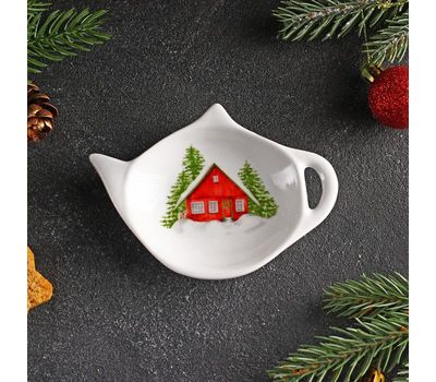 Подставка под чайный пакетик «Новый Год. Домик в лесу» – уют и волшебство на вашей кухне, изображение 2