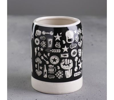 Кружка пивная "Мужик всегда прав" из керамики объемом 600 мл., изображение 2