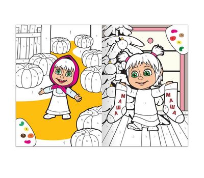 Раскраска по номерам «Маша и Медведь» — развивающая и увлекательная раскраска для вашего малыша!, изображение 4