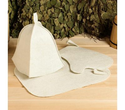 Набор для бани «3 в 1»: шапка, коврик и рукавица — комфорт и защита для вашего отдыха!, изображение 2