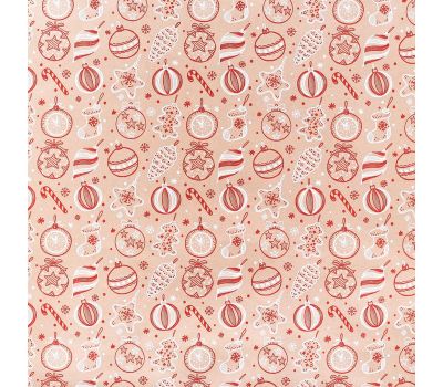 Бумага крафтовая бурая в рулоне «Ёлочные игрушки», 0.68х7 м, изображение 2