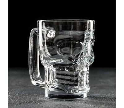 Стеклянная пивная кружка Magistro «Череп»: стиль и удобство для настоящих ценителей., изображение 4