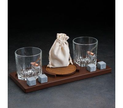 Набор "Непробиваемый" от LotOK: стильные стаканы, камни для виски и подставка, изображение 2