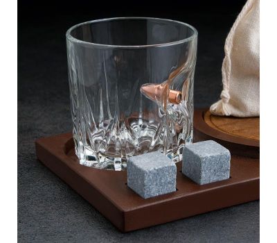 Набор "Непробиваемый" от LotOK: стильные стаканы, камни для виски и подставка, изображение 4