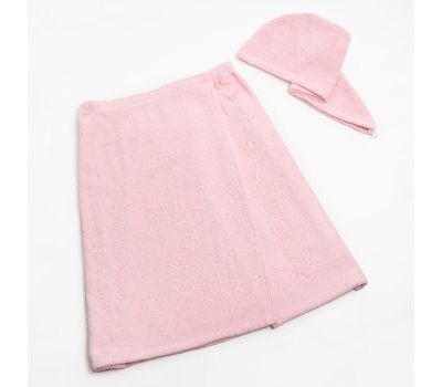 Набор для сауны «Экономь и Я»: полотенце-парео и чалма из хлопка светло-розового цвета — идеальный комфорт для вашего отдыха!, изображение 6