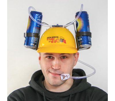 Каска с отверстиями под банки для пива — стильный аксессуар для любителей напитков, изображение 3