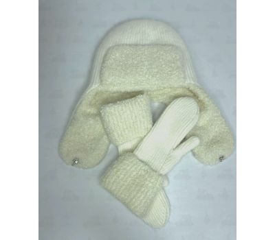 Набор "Теплая зима" (шапка ушанка+варежки) N05 — идеальное сочетание стиля и комфорта, изображение 4