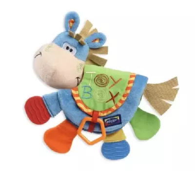 Мягкая книжка-прорезыватель «Ослик» с пищалкой и шуршащими страницами для малышей, изображение 2