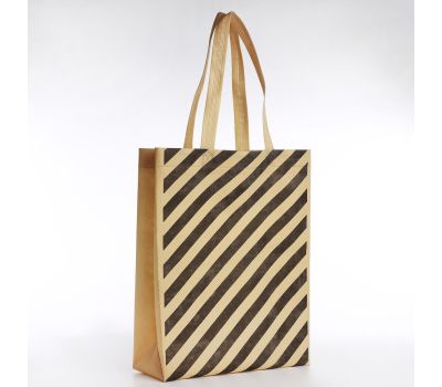 Стильная бежевая сумка-шопер "Геометрия" из спанбонда, изображение 6