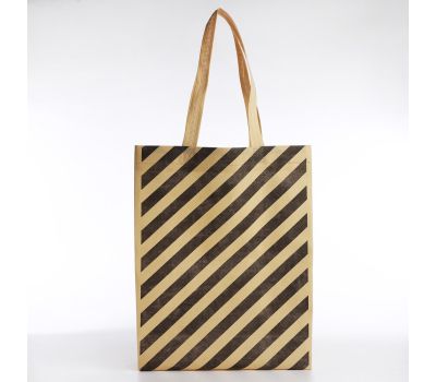 Стильная бежевая сумка-шопер "Геометрия" из спанбонда, изображение 8