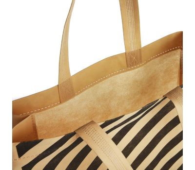 Стильная бежевая сумка-шопер "Геометрия" из спанбонда, изображение 2