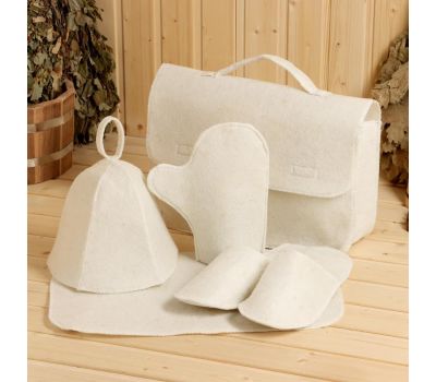 Набор для бани "Серый" из высококачественного войлока, изображение 2