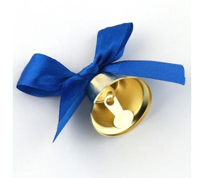 Колокольчики на булавке с бантом на выпускной, синие, диаметр 3,6 см, изображение 4