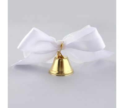 Колокольчик на булавке с бантом на Выпускной, белый, d = 2,6 см, 10 шт., изображение 3