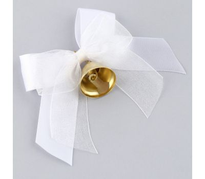 Колокольчик на булавке с бантом на Выпускной, белый, d = 2,6 см, 10 шт., изображение 4