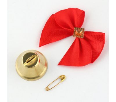 Колокольчик на булавке с бантом на Выпускной, красный, d = 2,6 см, 10шт, изображение 3 Колокольчик на булавке с бантом на Выпускной, красный, d = 2,6 см, 10шт, изображение 3