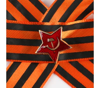 Брошь "Победа" Георгиевский бант со звездой - символ уважения, изображение 2