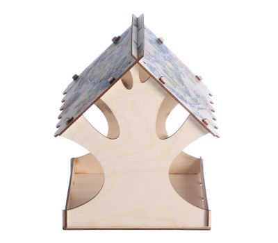 "Кормушка для птиц 'Птичка и птенцы': красота и уют для вашего сада!" 24х24х27 см, изображение 2 "Кормушка для птиц 'Птичка и птенцы': красота и уют для вашего сада!" 24х24х27 см, изображение 2