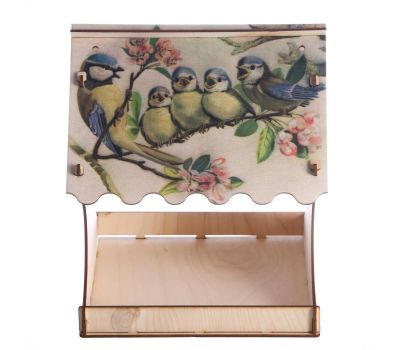 "Кормушка для птиц 'Птичка и птенцы': красота и уют для вашего сада!" 24х24х27 см, изображение 3 "Кормушка для птиц 'Птичка и птенцы': красота и уют для вашего сада!" 24х24х27 см, изображение 3