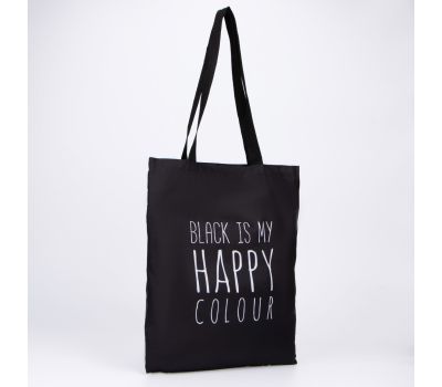 Стильная черная сумка-шопер в банке из полиэстера, изображение 10