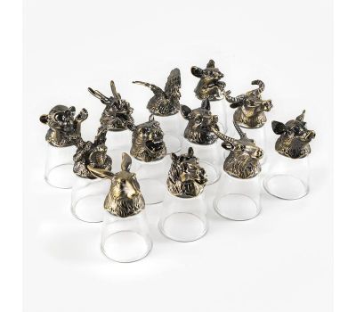 Набор рюмок-перевертышей с головами животных под знаки зодиака, изображение 7