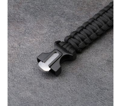 Многофункциональный браслет для выживания 4в1 (паракорд, компас, свисток, огниво), черный., изображение 5