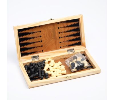 Настольная игра 3 в 1 "Цейтнот": шахматы, шашки и нарды, изображение 2