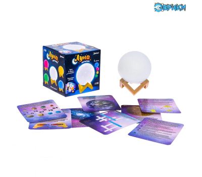 Ночник «Луна» с обучающими карточками для детской комнаты, изображение 3