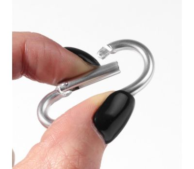 Металлический карабин 4 см, овальный, серебристый, изображение 2