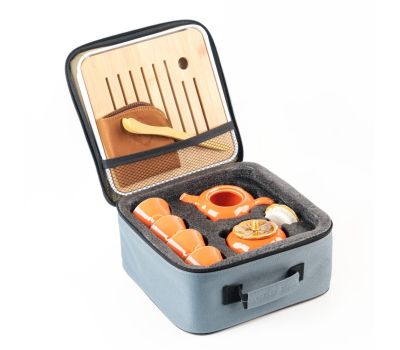 Набор для чайной церемонии на 4 персоны. Цвет: хурма, изображение 2