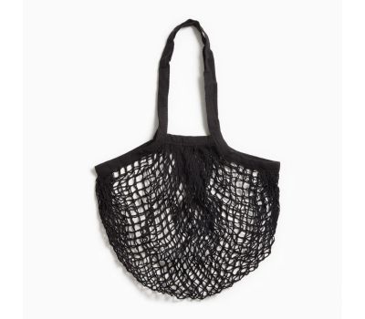 Черная авоська из хлопка 41 х 27 см, изображение 4
