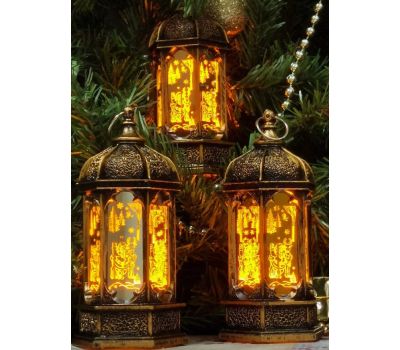 Праздничный фонарь в восточном стиле с LED-подсветкой, на батарейках, 14 см, изображение 3