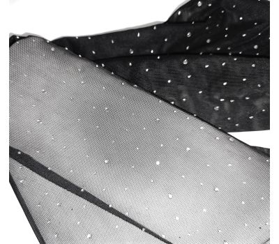 Черные ажурные длинные перчатки со стразами – стиль и элегантность в одном аксессуаре, изображение 2