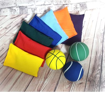 Набор для развития моторики и занятий: сенсорные мешочки и умные кинезио мячи, изображение 2