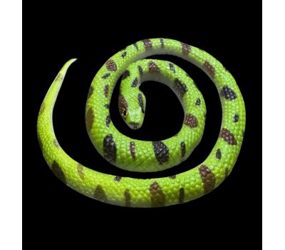 Зелёная искусственная змея для розыгрышей длиной 63 см — идеальный аксессуар для шуток., изображение 2