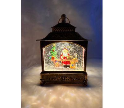 ​Новогоднее вдохновение! Светодиодная музыкальная фигура «Дед Мороз в кабинете» – новогоднее украшение с музыкой, изображение 2