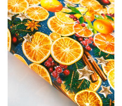 Упаковочная бумага «Пряные мандарины» 70 х 100 см для подарков, изображение 4