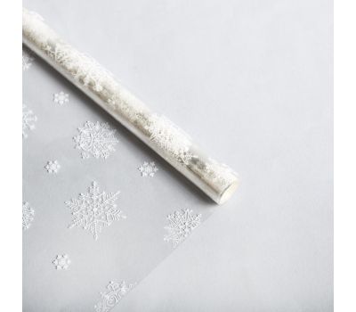 Упаковочная пленка глянцевая «Снежинки», 1 х 5.2 м — стиль для ваших подарков, изображение 2