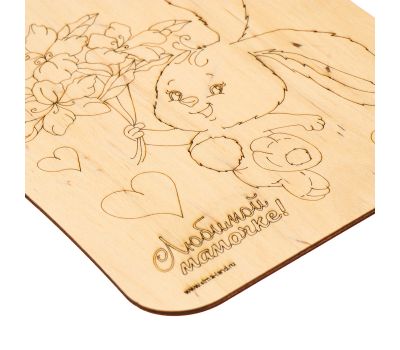 Доска для выжигания «Заяц с букетом» – творчество в каждой линии!, изображение 5