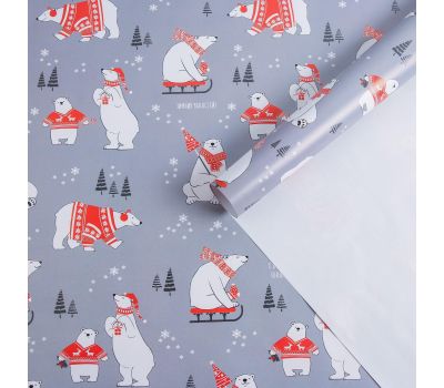 Упаковочная бумага «Белые медведи», 70 х 100 см — стиль для ваших подарков, изображение 2