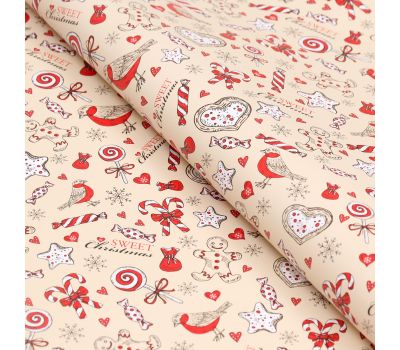 Глянцевая упаковочная бумага "Рождественская конфета" – стильный выбор для ваших подарков!, изображение 4