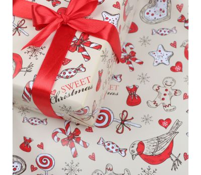 Глянцевая упаковочная бумага "Рождественская конфета" – стильный выбор для ваших подарков!, изображение 2