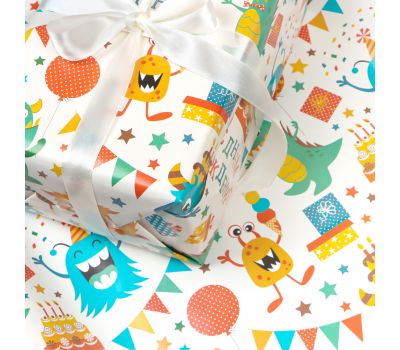 Глянцевая упаковочная бумага «Динозаврик» для подарков на день рождения, 1 лист 70x100 см, изображение 7